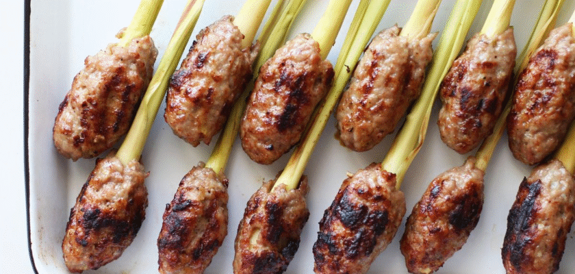 Vietnamese pork lemongrass skewer